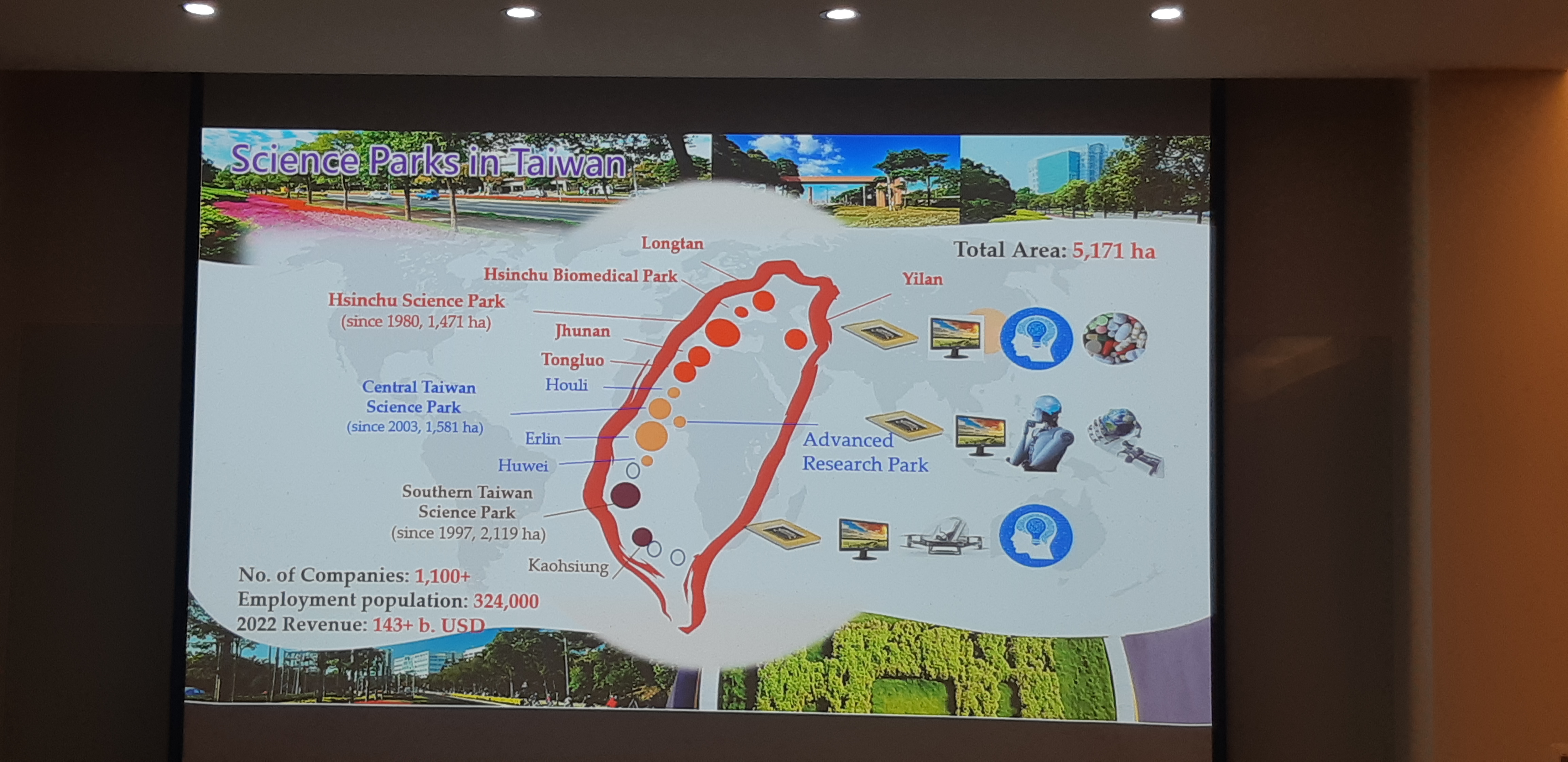 Taiwan science parks industrial clusters slide
