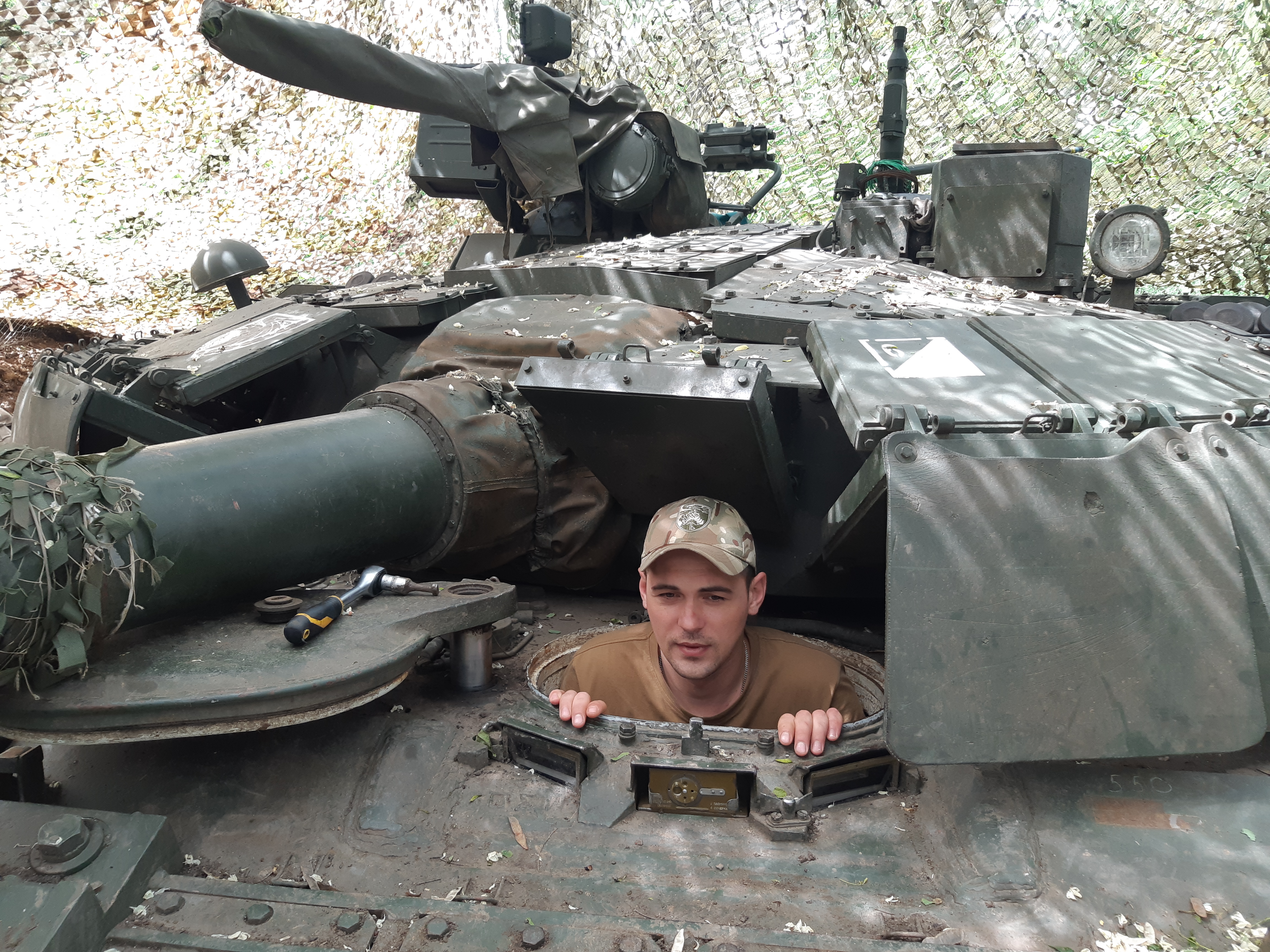 Ukrainian tank crewman on the frontline