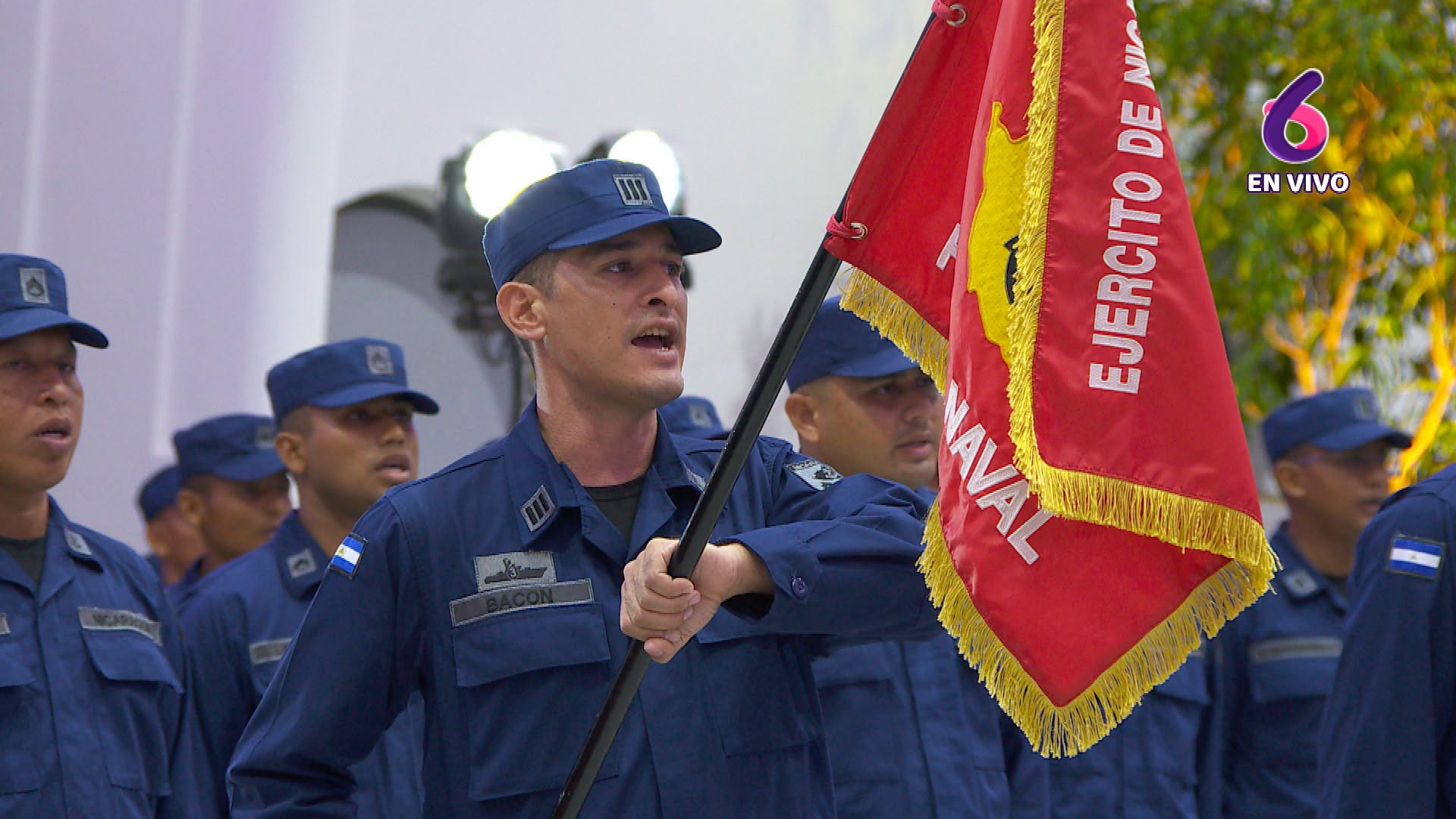 Nicaraguan Navy personnel at a state ceremony