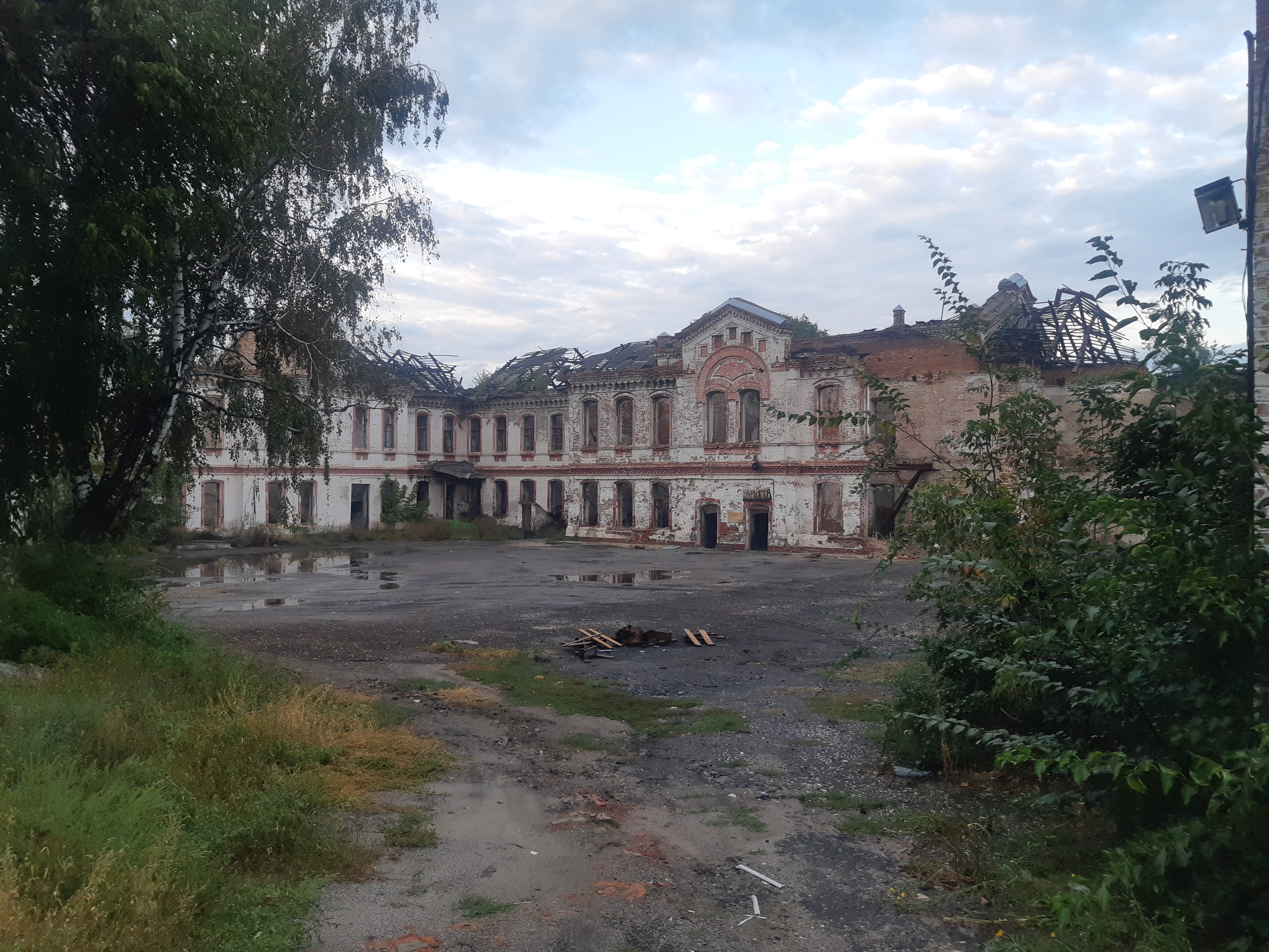 A gutted historic building in Ukraine