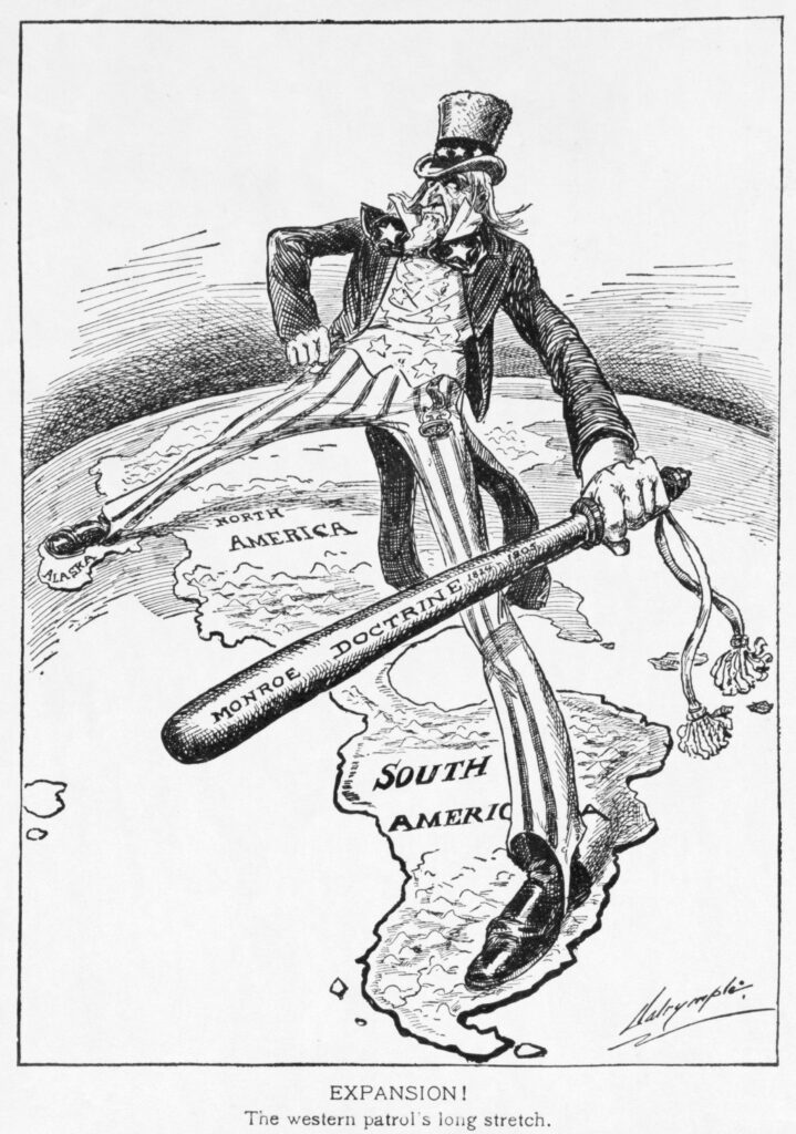 'Expansion!' — Uncle Sam with the Monroe Doctrine club
