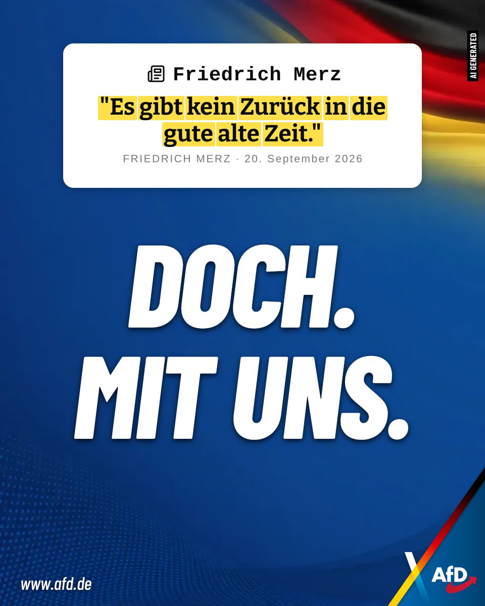 AfD campaign graphic responding to Chancellor Merz