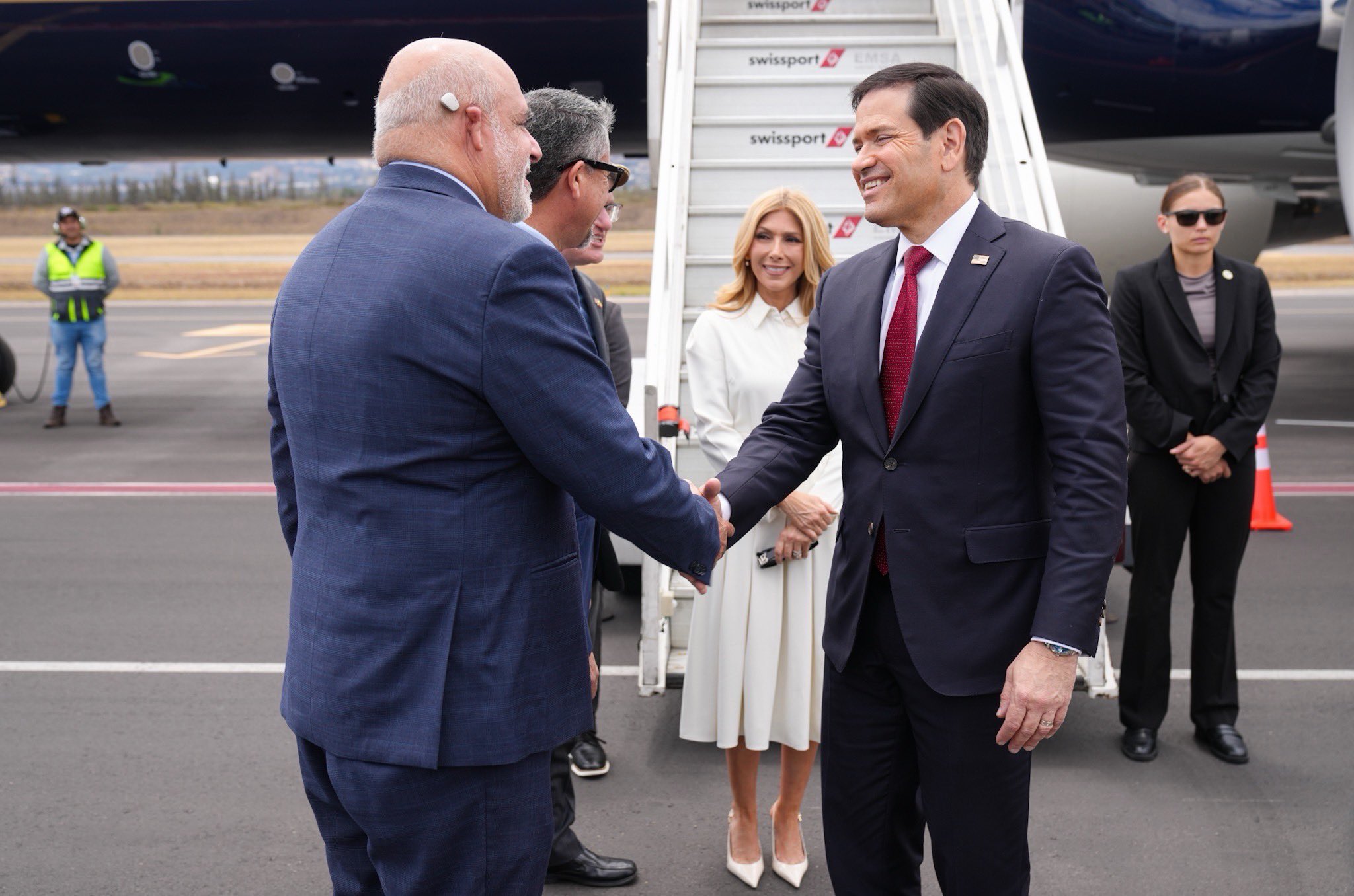 Marco Rubio is welcomed on arrival in Ecuador