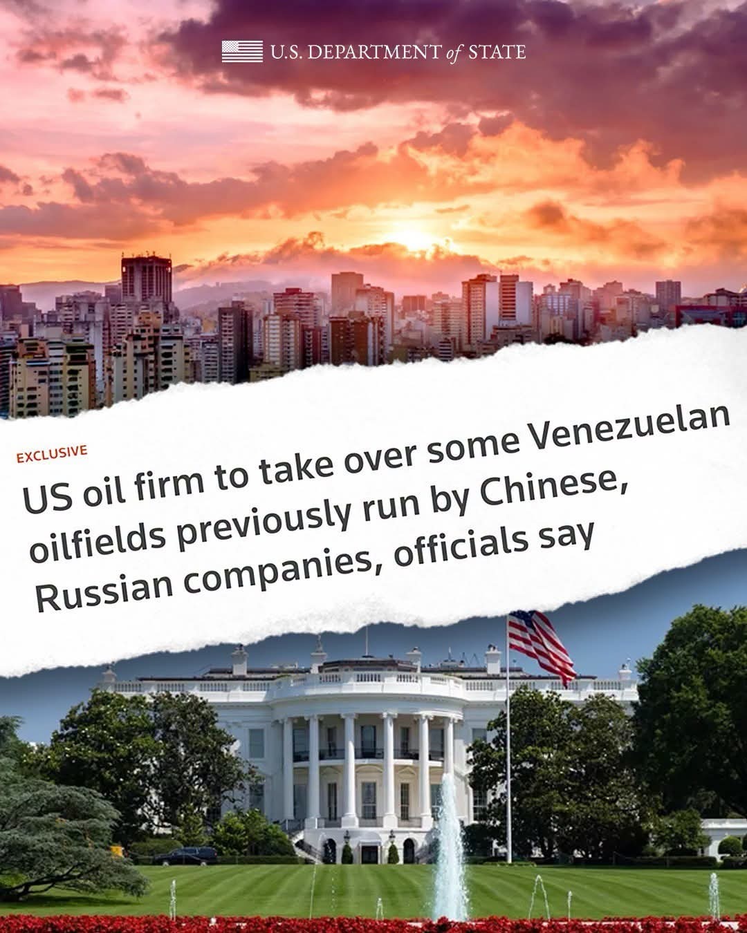 U.S. State Department graphic: US firm to take over Venezuelan oilfields